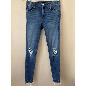 Prosperity Repreve Women’s Size 28 Skinny Jeans Raw Hem Distressed Stretch Denim
